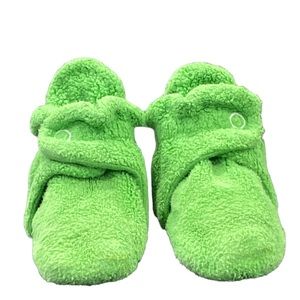 ZUTANO 6M Baby Green Booties Slippers Socks Elastic Adjustable Snap STAY…